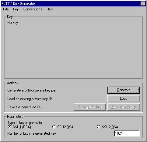 [PuTTY Key Generator $B2hLL(B]